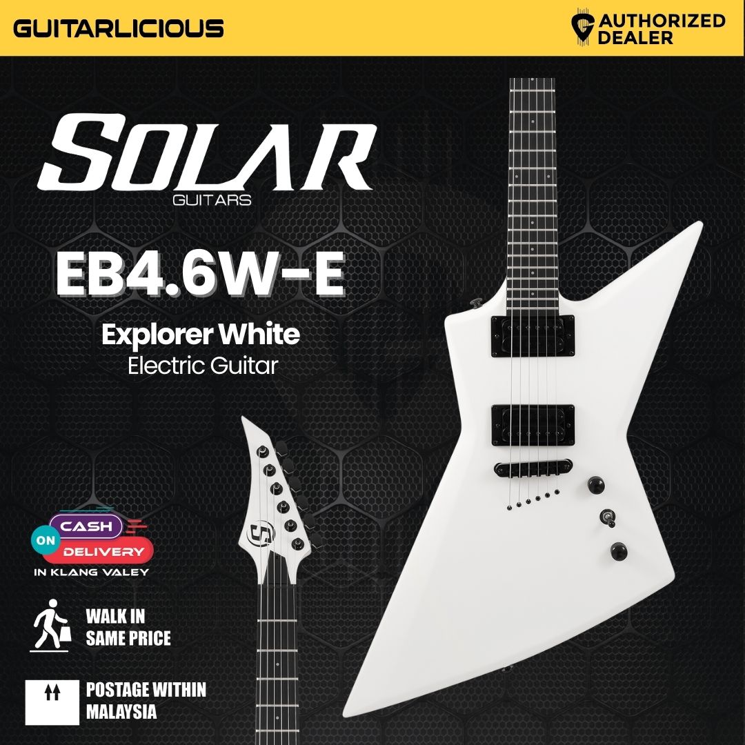 S by Solar EB4.6W White Matte Electric Guitar – GUITARLICIOUS