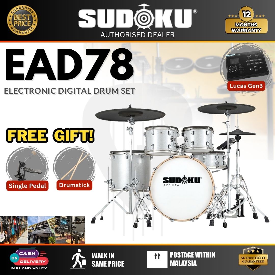 Sudoku Freedom Acoustic Drum Set + Cymbals Set w/Drum Throne