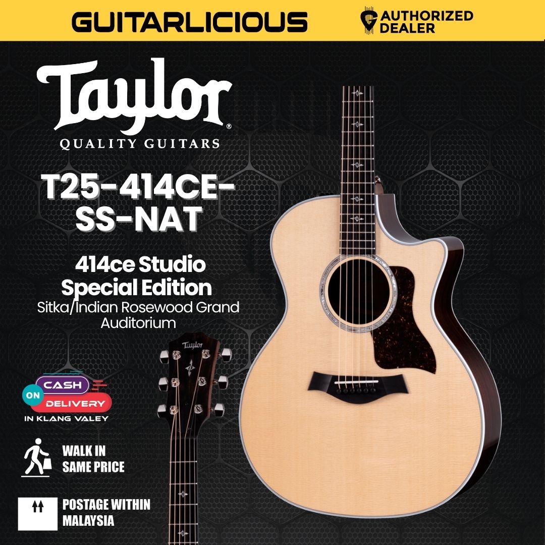 Taylor 414ce Studio Special Edition Sitka/Indian Rosewood Grand Auditorium Acoustic Guitar, Natural
