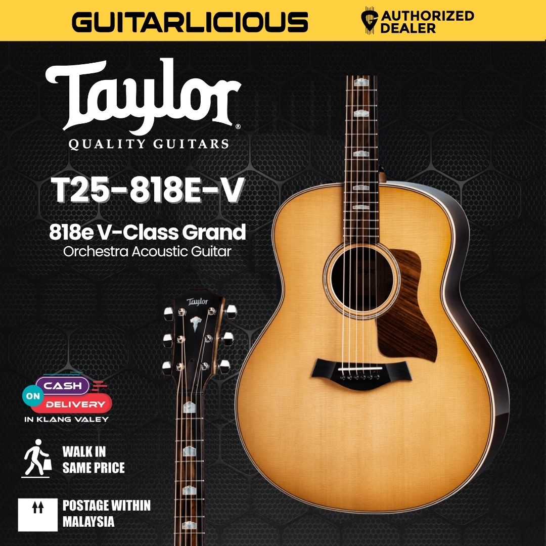 ギター Taylor 818e V-Class / Antique Blonde Taylor 818e Acoustic-Electric Guitar - Antique Blonde