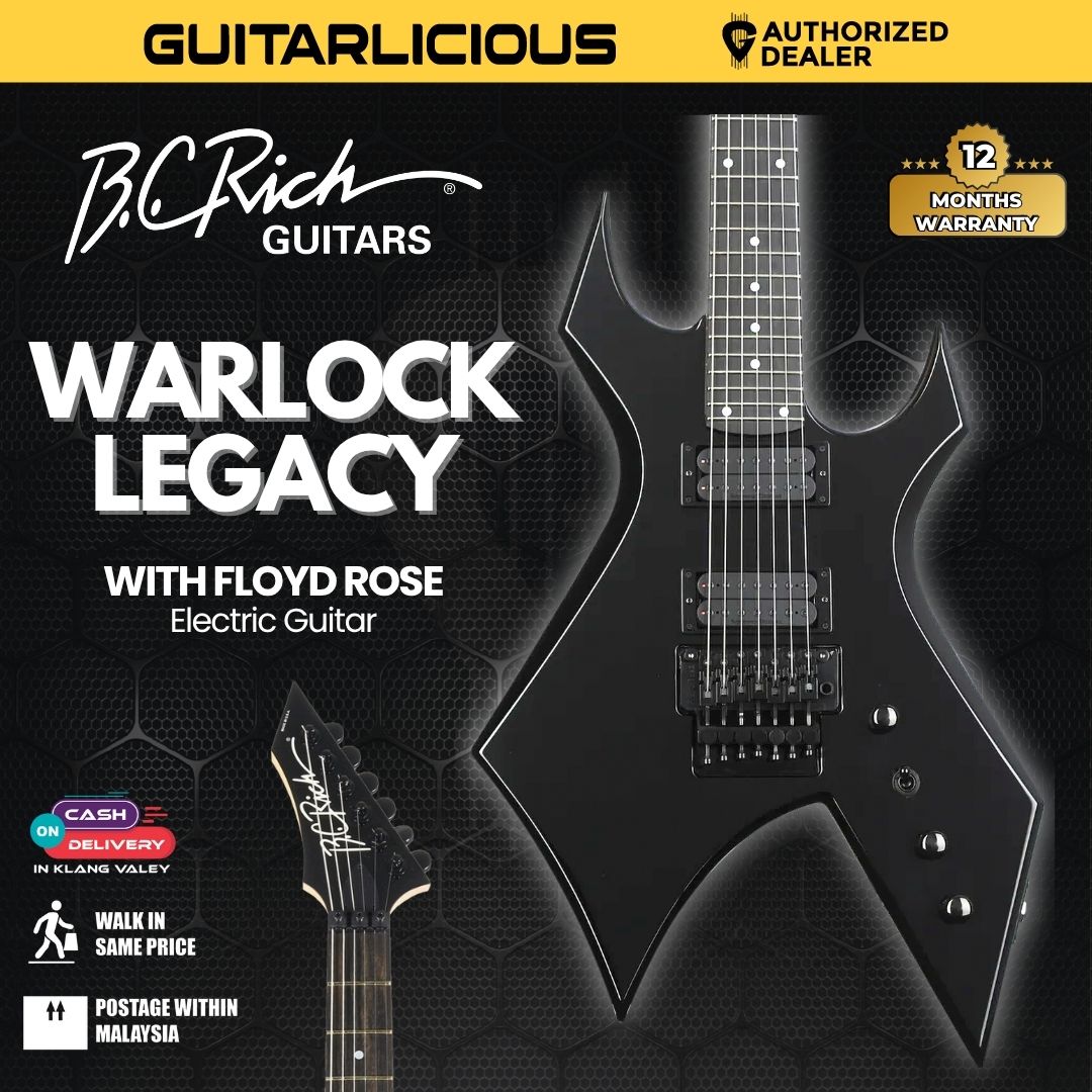 B.C. Rich Warlock Legacy with Floyd Rose Electric Guitar - Black