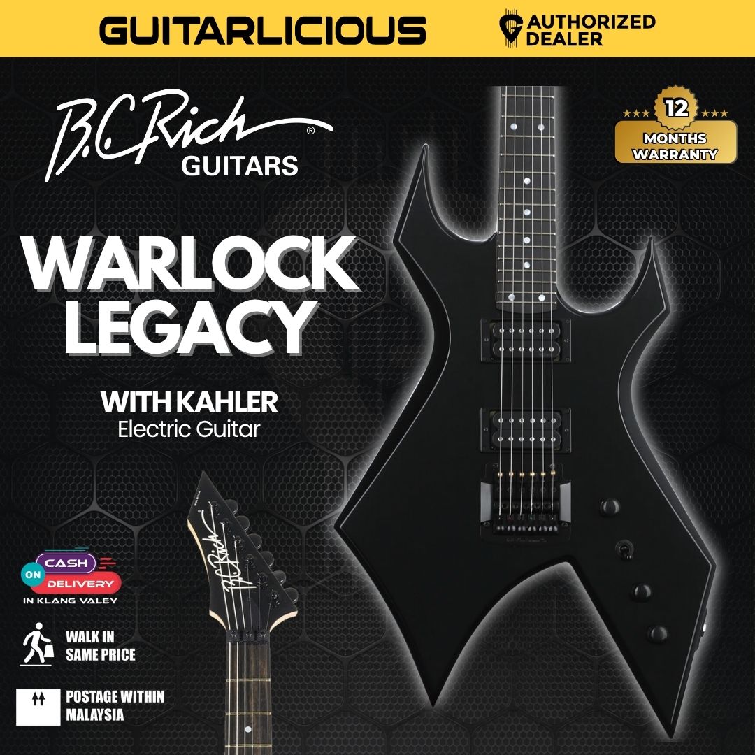 B.C. Rich Warlock Legacy with Kahler Electric Guitar - Black