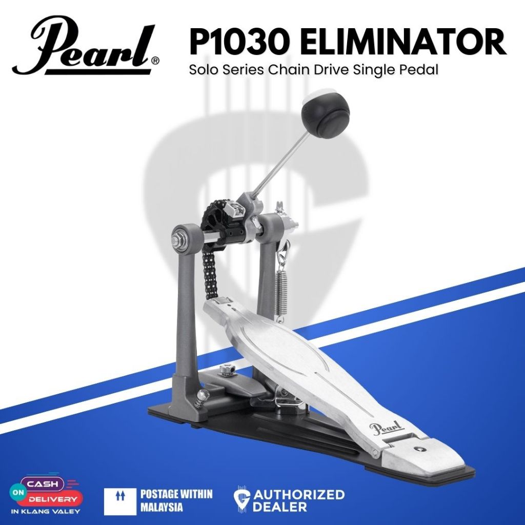 Pearl P1030 Eliminator Solo Series Chain Drive Single Pedal, Black