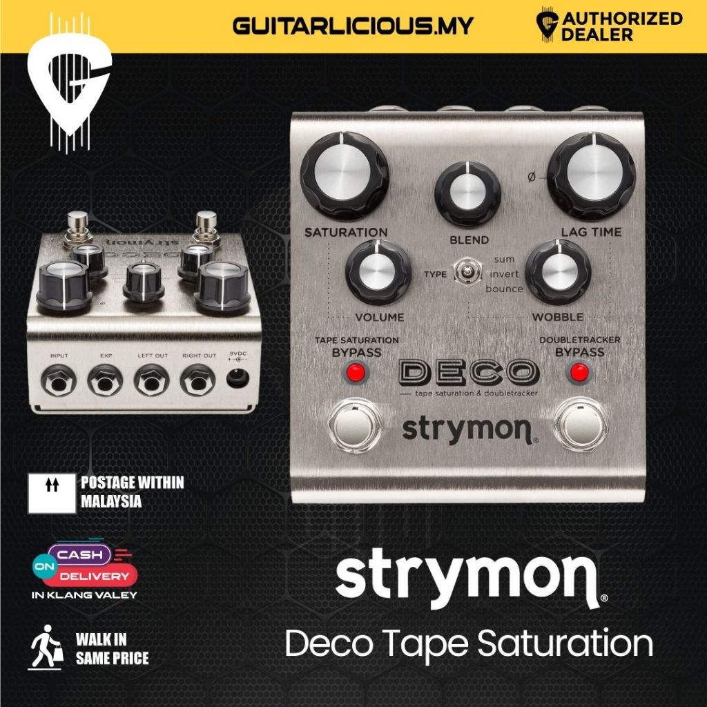 tape saturation guitar pedal Strymon Deco & Doubletracker Effects – GUITARLICIOUS Color:Schwarz/Blau FOCUS JAM 6.9 - Fernbedienung and delay adjusts the