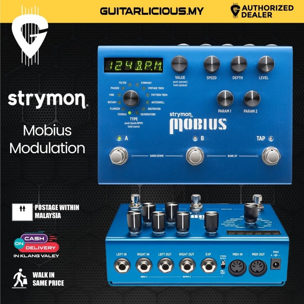 mobius guitar pedal Strymon Mobius Modulation Guitar Effects Pedal – GUITARLICIOUS