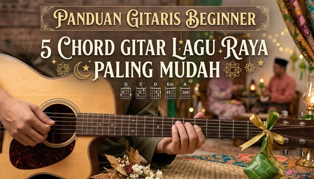 Panduan Gitaris Beginner: 5 Chord Gitar Lagu Raya Paling Mudah [Malaysia 2026]