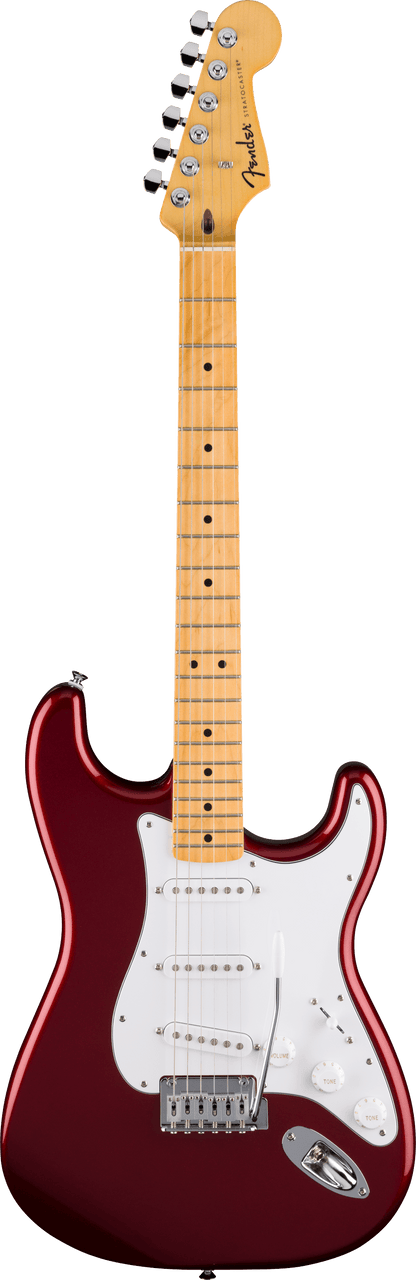 Fender Standard Stratocaster Electric Guitar w/White Pickguard, Maple FB, Candy Cola