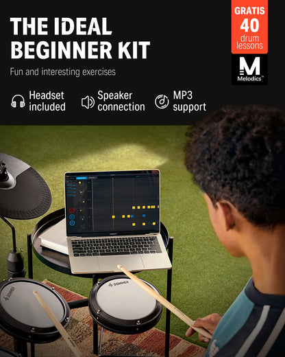 Donner DED-80 Electronic Drum Set - Vintage White- EC3414