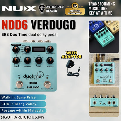 NUX NDD6 Verdugo SRS Duo Time Dual Delay Pedal ( NDD-6 )