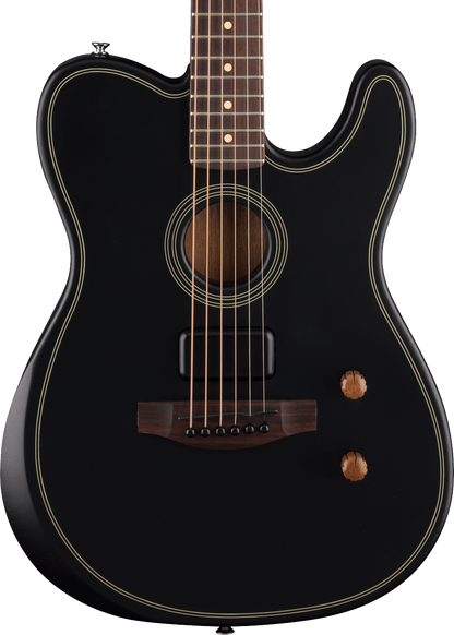 Fender Acoustasonic Standard Telecaster Electric Guitar, Rosewood Fretboard,Black