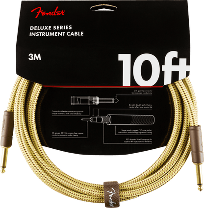 Fender Deluxe Series Instrument Cable, 10ft, Tweed