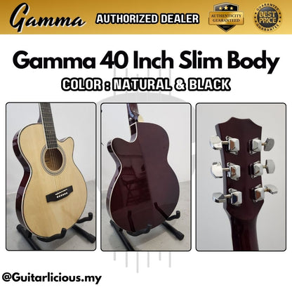 GAMMA Series 40 inch Slimbody Acoustic Guitar ( GM40S / GM40-S / Slim Body )