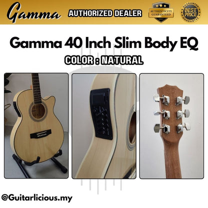 GAMMA Series 40inch Slimbody Acoustic Guitar with 4 band EQ ( GM40S-EQ / GM40SEQ)