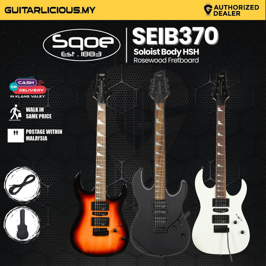 SQOE SEIB-370 Soloist Body HSH Electric Guitar with Rosewood Fretboard ( SEIB370 / SEIB / SEIB 370 )