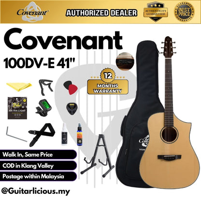 Covenant Guitar 100DV-E 41 inch Semi Acoustic Guitar with Covenant M2P Dual Channel Pick Up / Equalizer