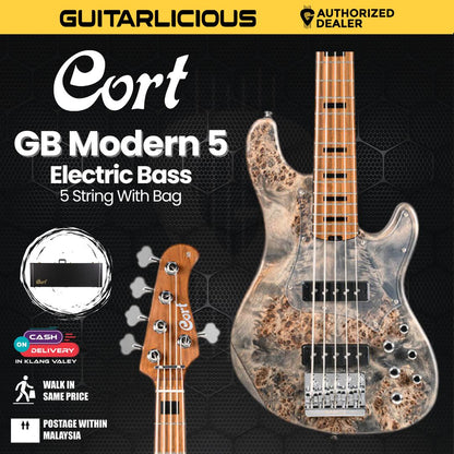 Cort GB-Modern 5 OPCG ( Open Pore Charcoal Gray ) Bass Guitar