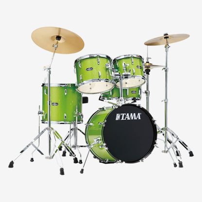 Tama Stagestar 5-piece Drum Set with Drumsticks and Throne - Lime Green Sparkle