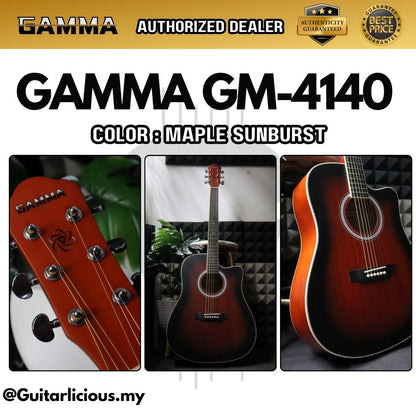 GAMMA ( GM-4140 ) 41inch Dreadnought Acoustic Guitar with Cutaway ( GM4140 / GM 4140 / GM-41-40 )