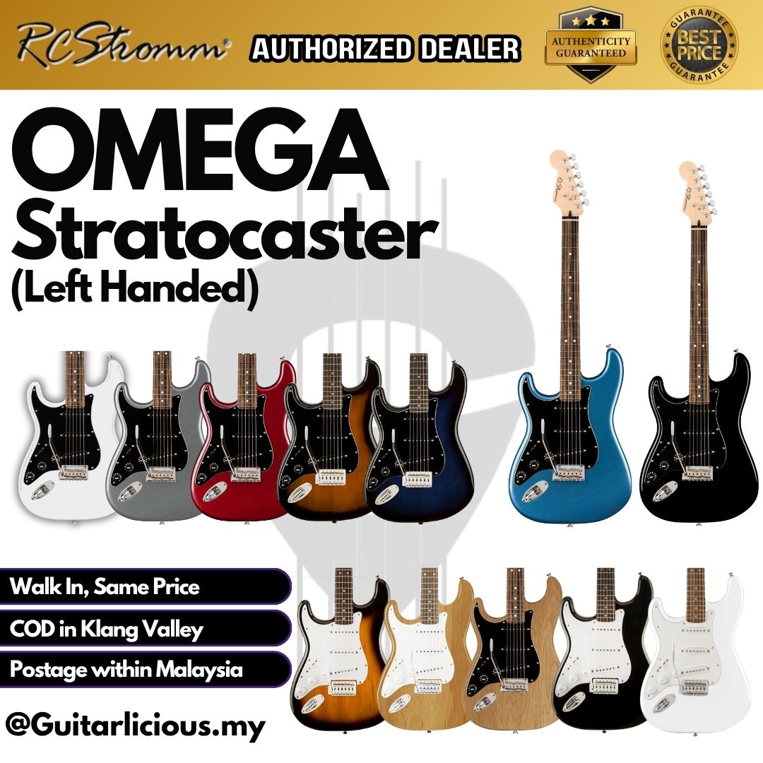 Omega Series LEFT HANDED Stratocaster Electric Guitar with SSS PIckup & Tremolo