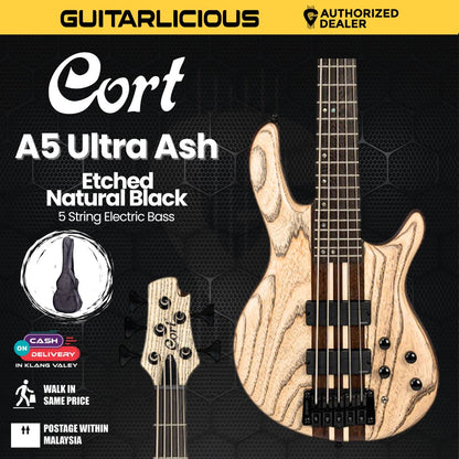 Cort Artisan A-5 Ultra Ash Electric Bass ( Etched Natural Black )