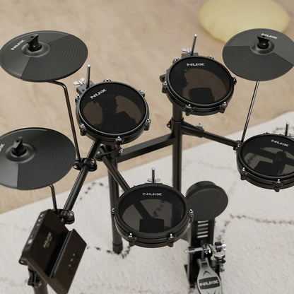 NUX DM-110 5 Piece Digital Electronic Drum Set With Kick Pedal Package (DM110 DM1)