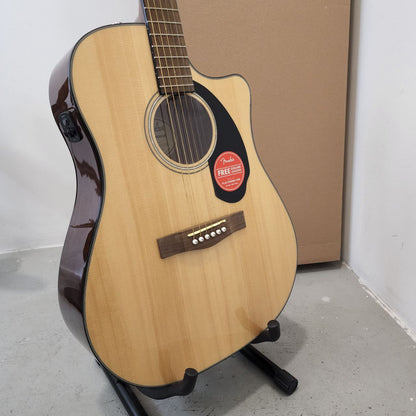 Fender CD-60SCE Dreadnought Acoustic Guitar with Active PIck Up, Walnut FB, Natural (CD60SCE / CD-60E / CD60E )