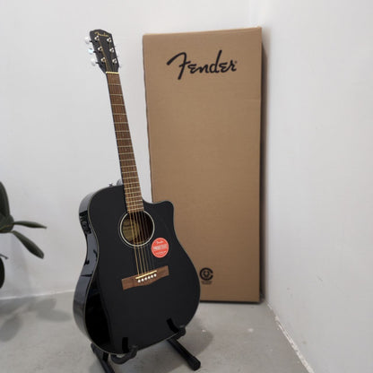 Fender CD-60SCE Dreadnought Acoustic Guitar with Active PIck Up, Walnut FB, Black (CD60SCE / CD-60E / CD60E )