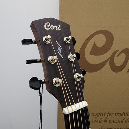 CORT Core-OC Spruce Acoustic Guitar with Fishman Sonitone Pickup - Open Pore Trans Black (OPTB)