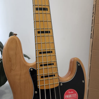 Squier by Fender Classic Vibe 70s Jazz 5 String Bass Guitar, Maple FB - Natural