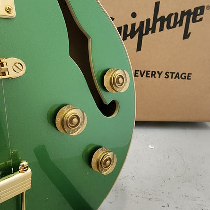 Epiphone Uptown Kat ES with Double Humbucker (HH) Semi-Hollow Electric Guitar - Emerald Green Metallic (UptownKat)