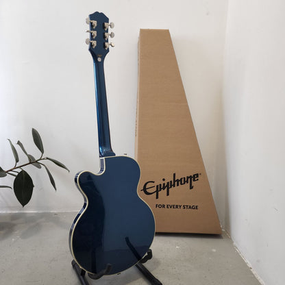 Epiphone Uptown Kat ES with Double Humbucker (HH) Semi-Hollow Electric Guitar - Sapphire Blue Metallic (UptownKat)