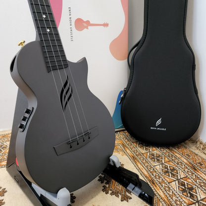 Enya Nova U Series 23 Inch Carbon Travel Concert Ukulele with Rechargeable Active with EQ (ENY-NOVAUe / NOVA Pick Up)