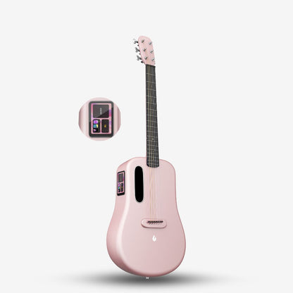 Lava Me 3 38 inch Carbon Fiber Smart Acoustic-Electric Guitar FreeBoost 2.0 Technology & Touchscreen, Bluetooth - PINK