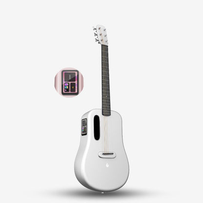 Lava Me 3 38 inch Carbon Fiber Smart Acoustic-Electric Guitar FreeBoost 2.0 Technology & Touchscreen, Bluetooth - WHITE