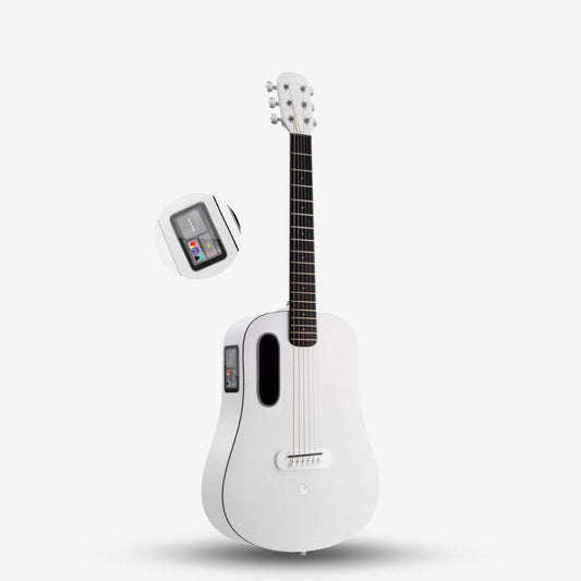 Lava Me Play 36 inch All-Weather Body Smart Acoustic-Electric Guitar w/Touchscreen Effects & Lite Bag - Frost White