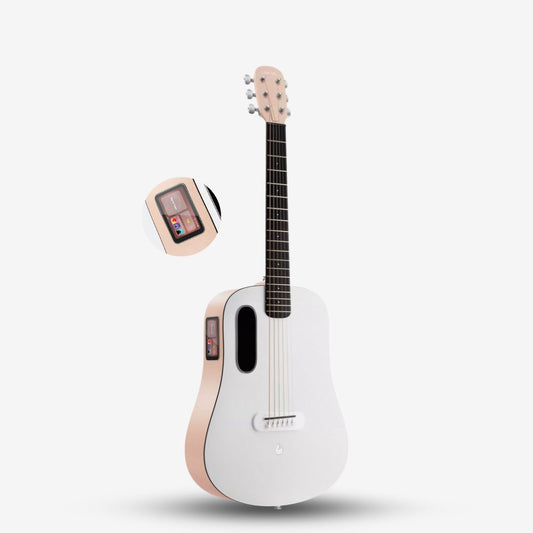 Lava Me Play 36 inch All-Weather Body Smart Acoustic-Electric Guitar w/Touchscreen Effects & Lite Bag - Light Peach