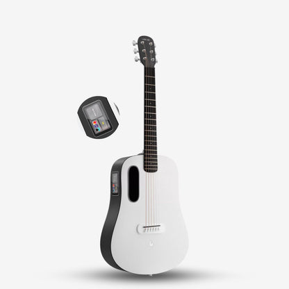 Lava Me Play 36 inch All-Weather Body Smart Acoustic-Electric Guitar w/Touchscreen Effects & Bag - Nightfall Frost White