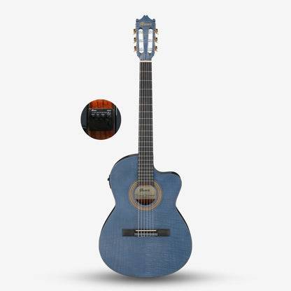 Ibanez GA5FMTCE, Flame Maple Thinline Classical Guitar with Ibanez piezo pickup - Ocean Blue ( GA5FMT CE / GA5FMT-CE / GA5FMTCE-OB )