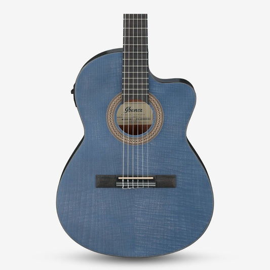 Ibanez GA5FMTCE, Flame Maple Thinline Classical Guitar with Ibanez piezo pickup - Ocean Blue ( GA5FMT CE / GA5FMT-CE / GA5FMTCE-OB )