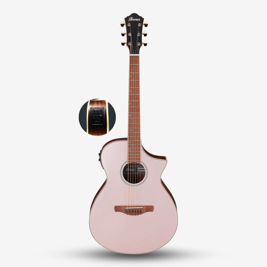 Ibanez AEWC12 Spruce Top Acoustic Electric Guitar - Rose Gold Metallic Flat ( AEWC-12 / AEWC 12 )