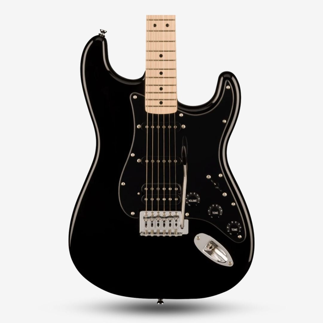 Squier Sonic Stratocaster HSS w/ Black Pickguard, Maple FB - Black