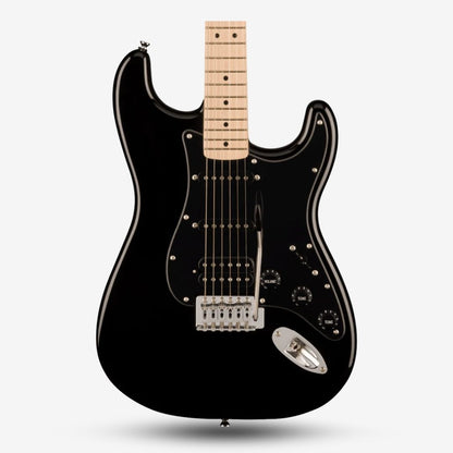 Squier Sonic Stratocaster HSS Electric Guitar with Black Pickguard, Maple FB - Black