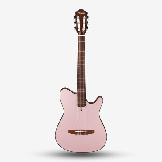 Ibanez FRH10N Thinline Nylon Acoustic-Electric Guitar, Rose Gold Metallic Flat ( FRH10N-RGF / FRH-10N / FRH10N RGF )