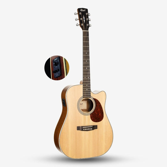 Cort MR600F Solid Top Acoustic Guitar with Pick up With Gig bag ( MR-600F / MR 600F )