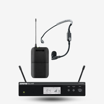 Shure BLX14R/SM35 Headworn Wireless System, BLX4R Wireless Receiver, BLX1 Bodypack Transmitter & SM35 Headset Microphone