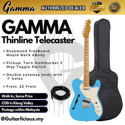 Gamma Thinline Telecaster Semi-Hollow Electric Guitar with bag (Gamma / KG07 / KG-07 )