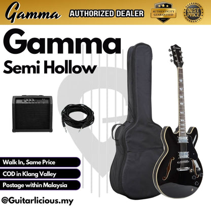 Gamma Semi Hollow Body Electric Guitar with Double Closed Humbucker (SGT)