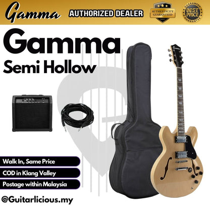 Gamma Semi Hollow Body Electric Guitar with Double Closed Humbucker (SGT)