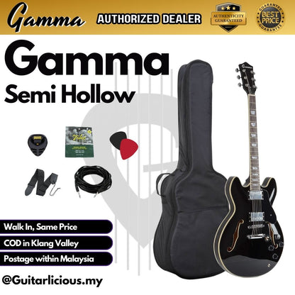 Gamma Semi Hollow Body Electric Guitar with Double Closed Humbucker (SGT)