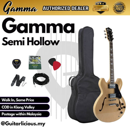 Gamma Semi Hollow Body Electric Guitar with Double Closed Humbucker (SGT)